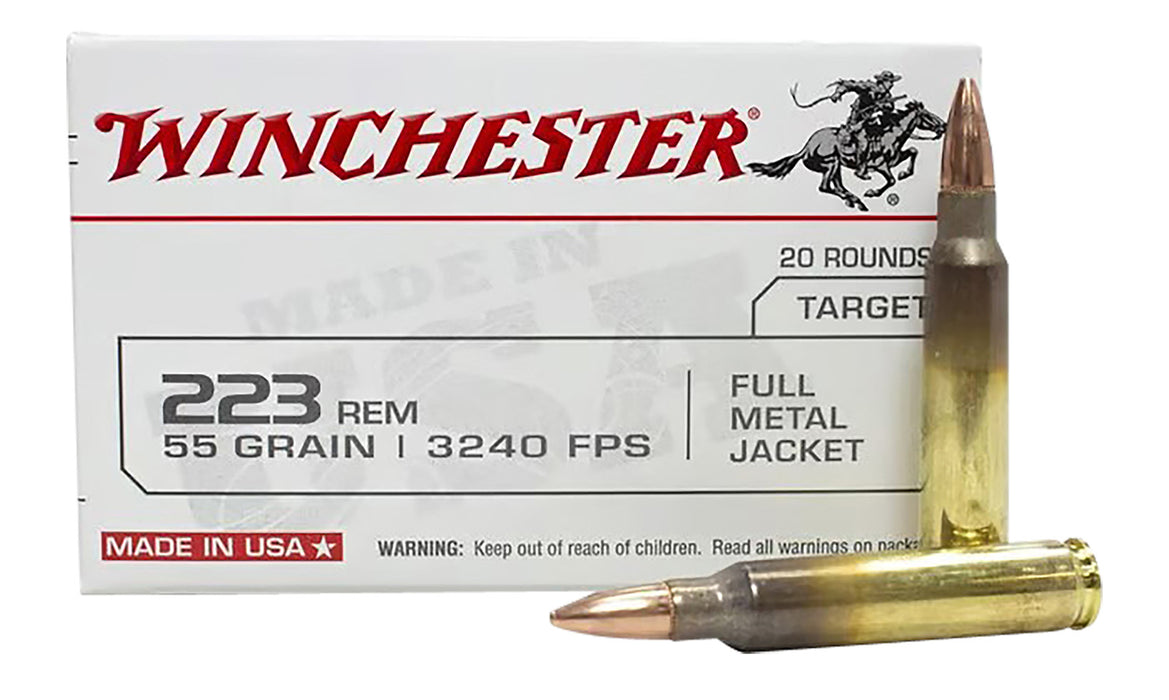 Winchester Ammo SG223KW   223 Rem 55 gr Full Metal Jacket (FMJ) 20 Per Box/ 50 Cs