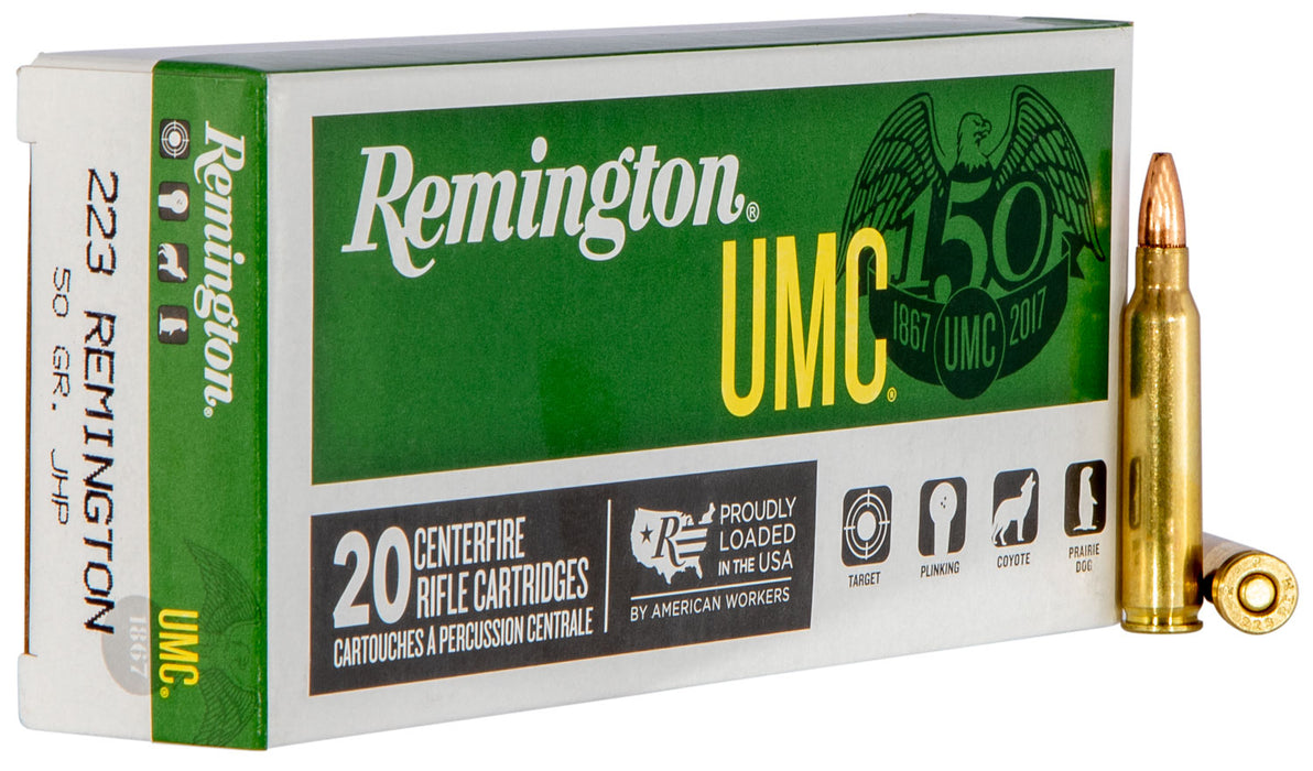 Remington Ammunition 23812 UMC  223 Rem 50 gr Jacketed Hollow Point (JHP) 20 Per Box/10 Cs