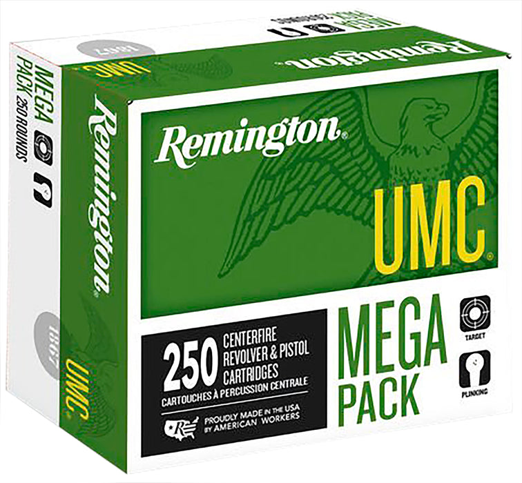 Remington Ammunition 23777 UMC Mega Pack 9mm Luger 115 gr Full Metal Jacket (FMJ) 250 Per Box/4 Cs