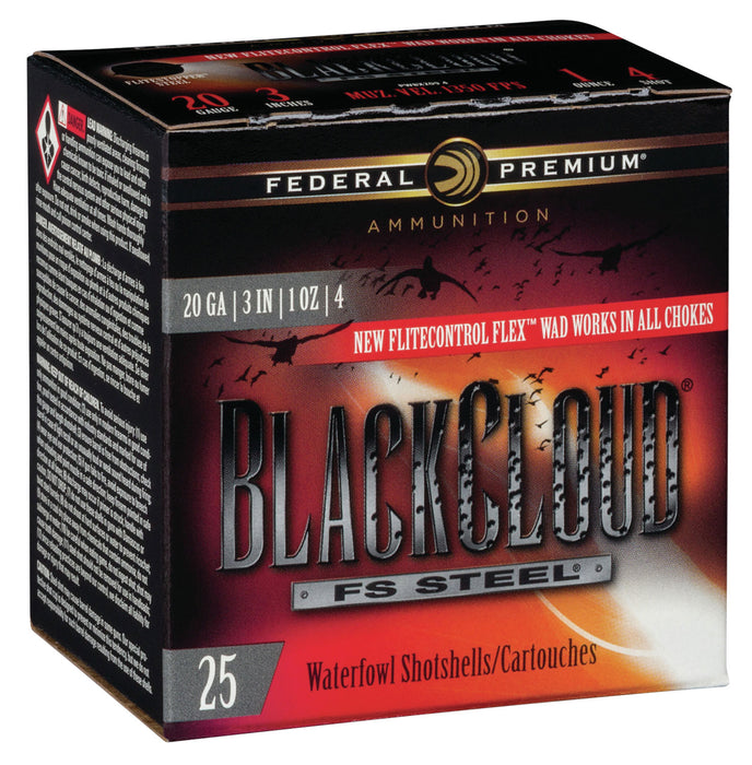 Federal PWBX2094 Premium Black Cloud FS 20 Gauge 3" 1 oz 1350 fps 4 Shot 25 Bx/10 Cs