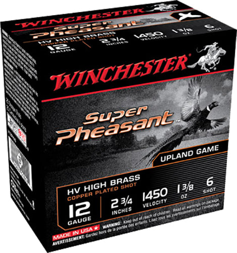 Winchester Ammo X12PHV6 Super Pheasant High Velocity High Brass 12 Gauge 2.75" 1 3/8 oz 1450 fps 6 Shot 25 Bx/10 Cs