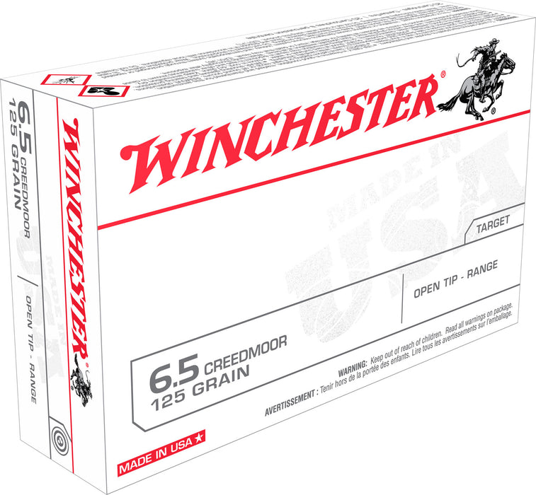 Winchester Ammo USA65CM USA  6.5 Creedmoor 125 gr 2850 fps Open Tip Range 20 Bx/10 Cs