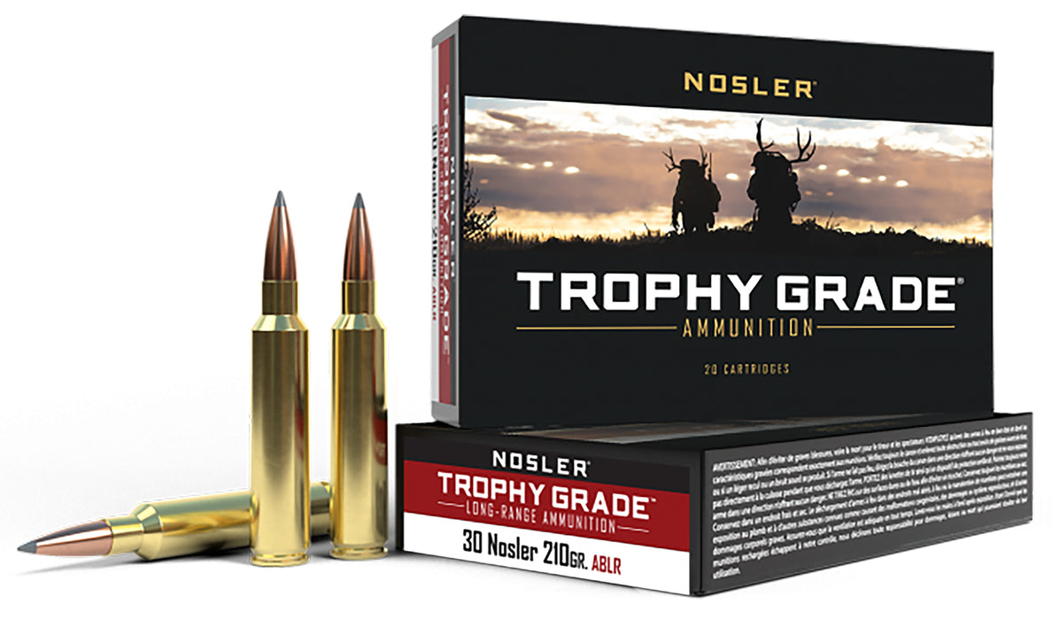 Nosler 60118 Trophy Grade Long-Range  30 Nosler 210 gr 3000 fps Nosler Spitzer AccuBond-Long Range (SABLR) 20 Bx/10 Cs