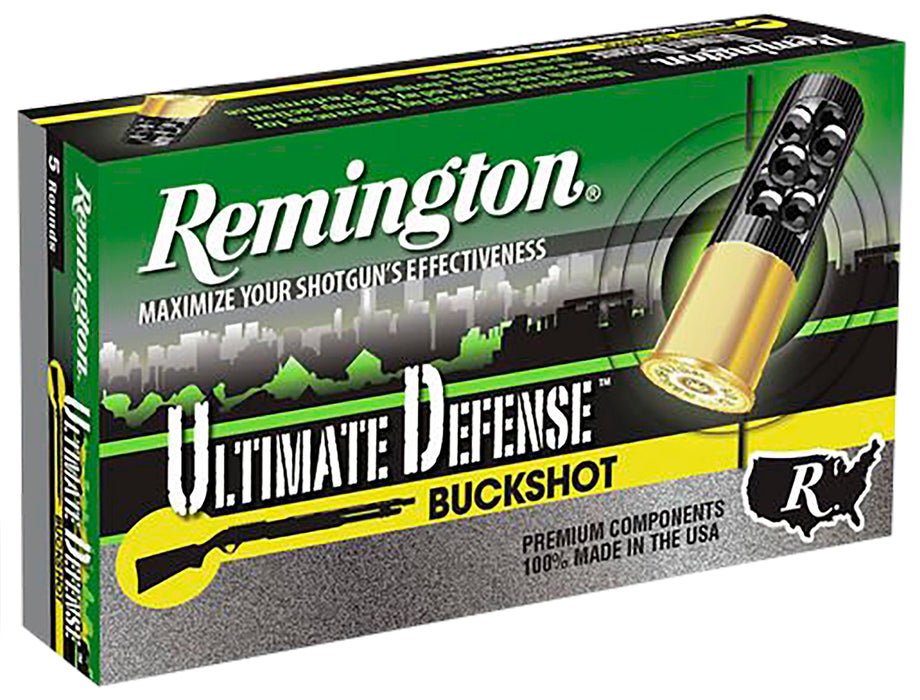 Remington Ammunition 20637 Ultimate Defense  12 Gauge 2.75" 21 Pellets 1200 fps 4 Buck Shot 5 Bx/20 Cs