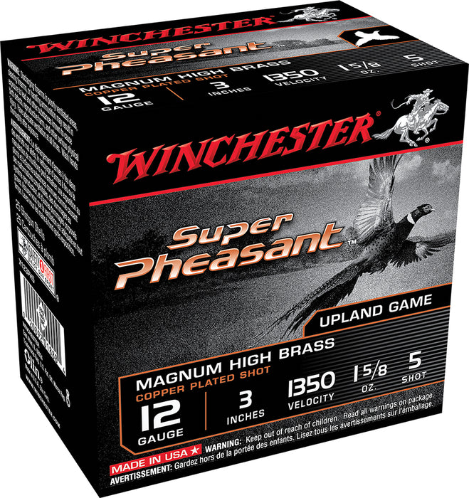 Winchester Ammo X123PH5 Super Pheasant Magnum High Brass 12 Gauge 3" 1 5/8 oz 1350 fps 5 Shot 25 Bx/10 Cs