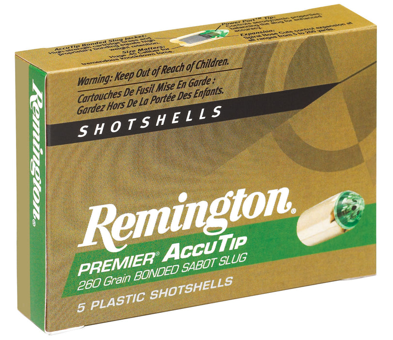 Remington Ammunition 20498 Premier AccuTip  20 Gauge 3" 260 gr 1900 fps Sabot Slug Shot 5 Bx/20 Cs