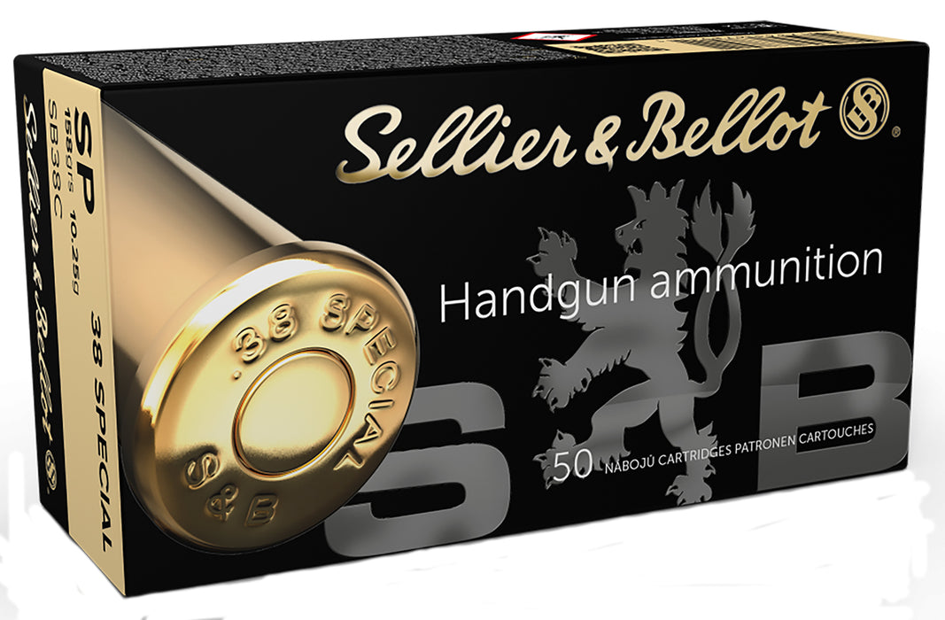 Sellier & Bellot SB38C Handgun  38 Special 158 gr 890 fps Soft Point (SP) 50 Bx/20 Cs