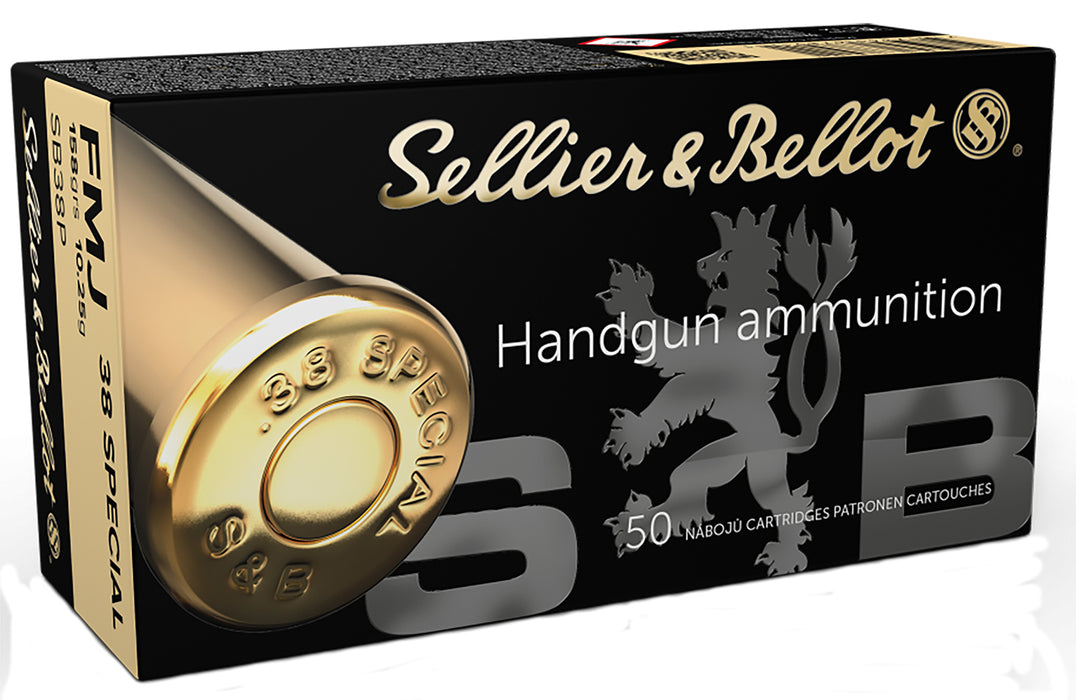 Sellier & Bellot SB38P Handgun  38 Special 158 gr Full Metal Jacket (FMJ) 50 Per Box/20 Cs