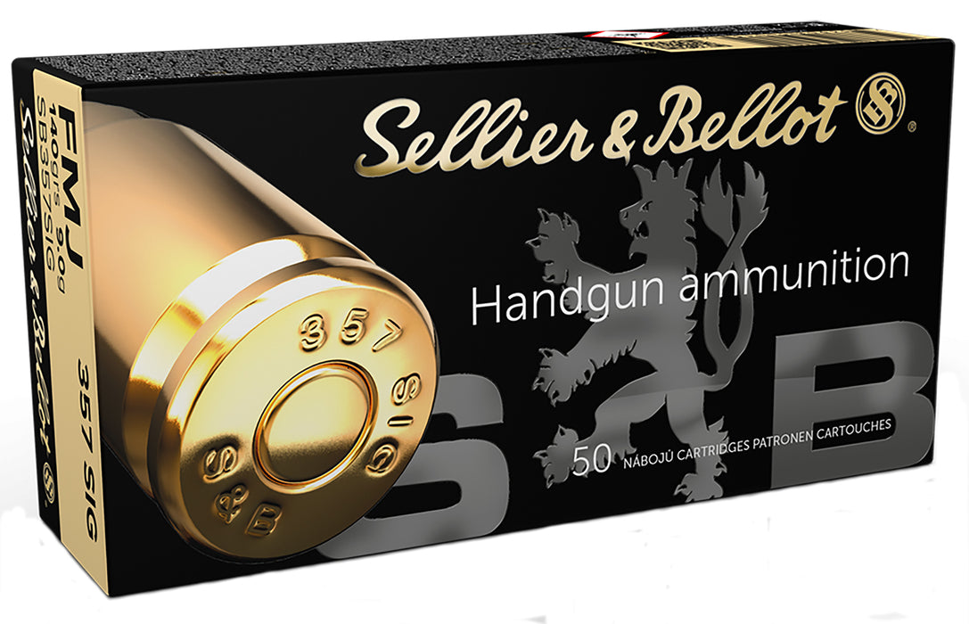 Sellier & Bellot SB357SIG Handgun  357 Sig 140 gr 1250 fps Full Metal Jacket (FMJ) 50 Bx/20 Cs