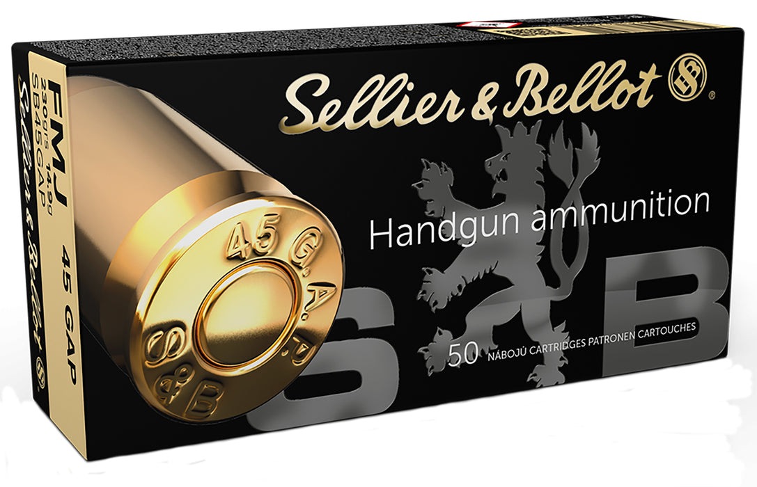 Sellier & Bellot SB45GAP Handgun  45 GAP 230 gr 940 fps Full Metal Jacket (FMJ) 50 Bx/20 Cs