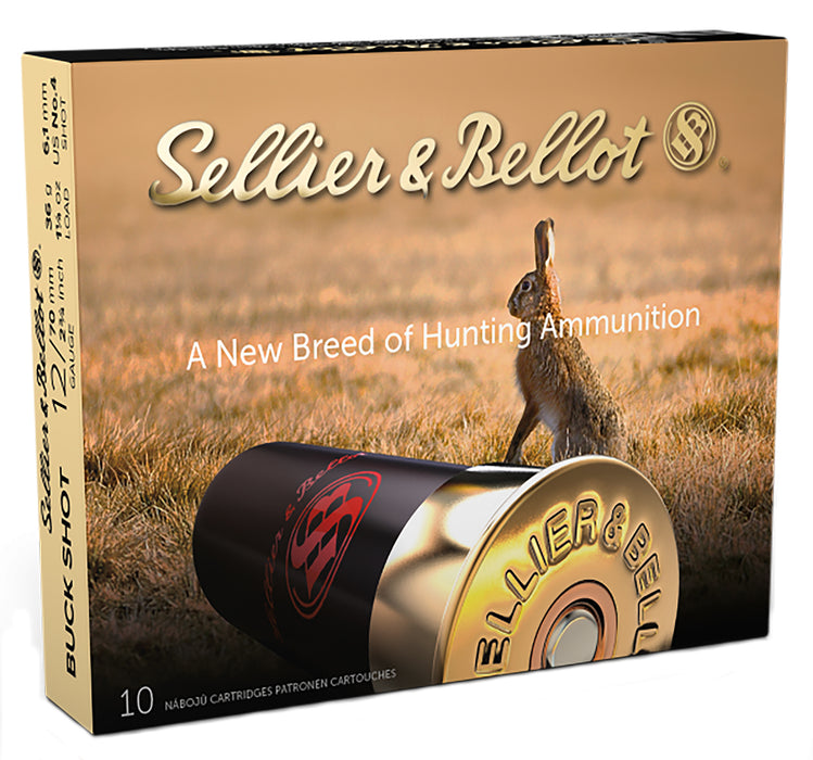 Sellier & Bellot SB12BSD Hunting  12 Gauge 2.75" 27 Pellets 1181 fps 4 Buck Shot 10 Bx/25 Cs