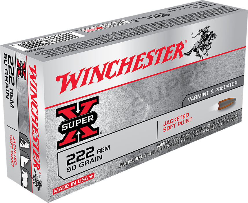 Winchester Ammo X222R Super X  222 Rem 55 gr 3240 fps Jacketed Soft Point (JSP) 20 Bx/10 Cs