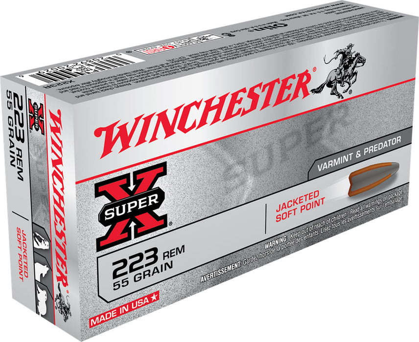 Winchester Ammo X223R Super X  223 Rem 55 gr 3240 fps Jacketed Soft Point (JSP) 20 Bx/10 Cs