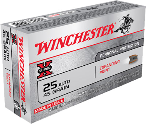 Winchester Ammo X25AXP Super X  25 ACP 45 gr Expanding Point 50 Per Box/10 Cs