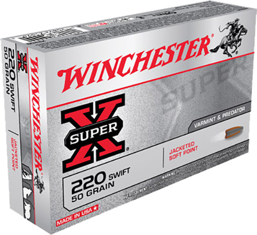 Winchester Ammo X220S Super X  220 Swift 50 gr 3870 fps Jacketed Soft Point (JSP) 20 Bx/10 Cs