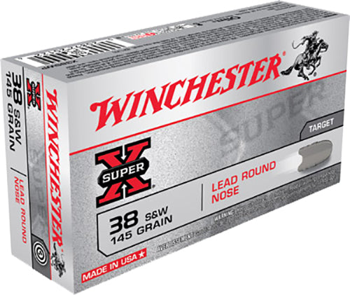 Winchester Ammo X38SWP Super-X  38 S&W 145 gr Lead Round Nose (LRN) 50 Bx/10 Cs