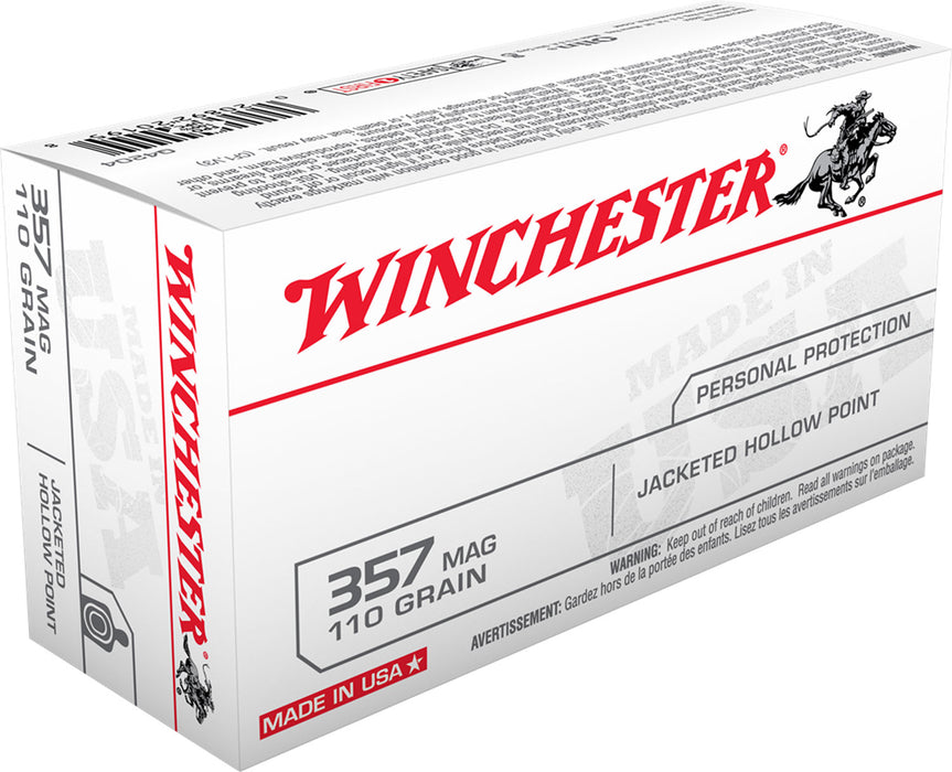 Winchester Ammo Q4204 USA  357 Mag 110 gr Jacketed Hollow Point (JHP) 50 Per Box/10 Cs