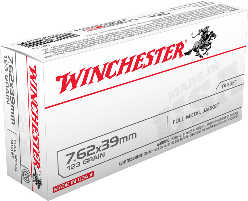 Winchester Ammo Q3174 USA  7.62x39mm 123 gr 2355 fps Full Metal Jacket (FMJ) 20 Bx/10 Cs