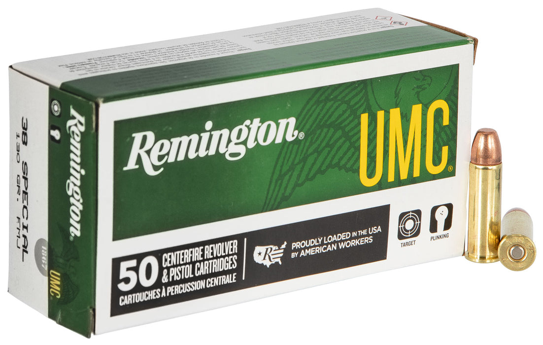 Remington Ammunition 23730 UMC  38 Special 130 gr 800 fps Full Metal Jacket (FMJ) 50 Bx/10 Cs