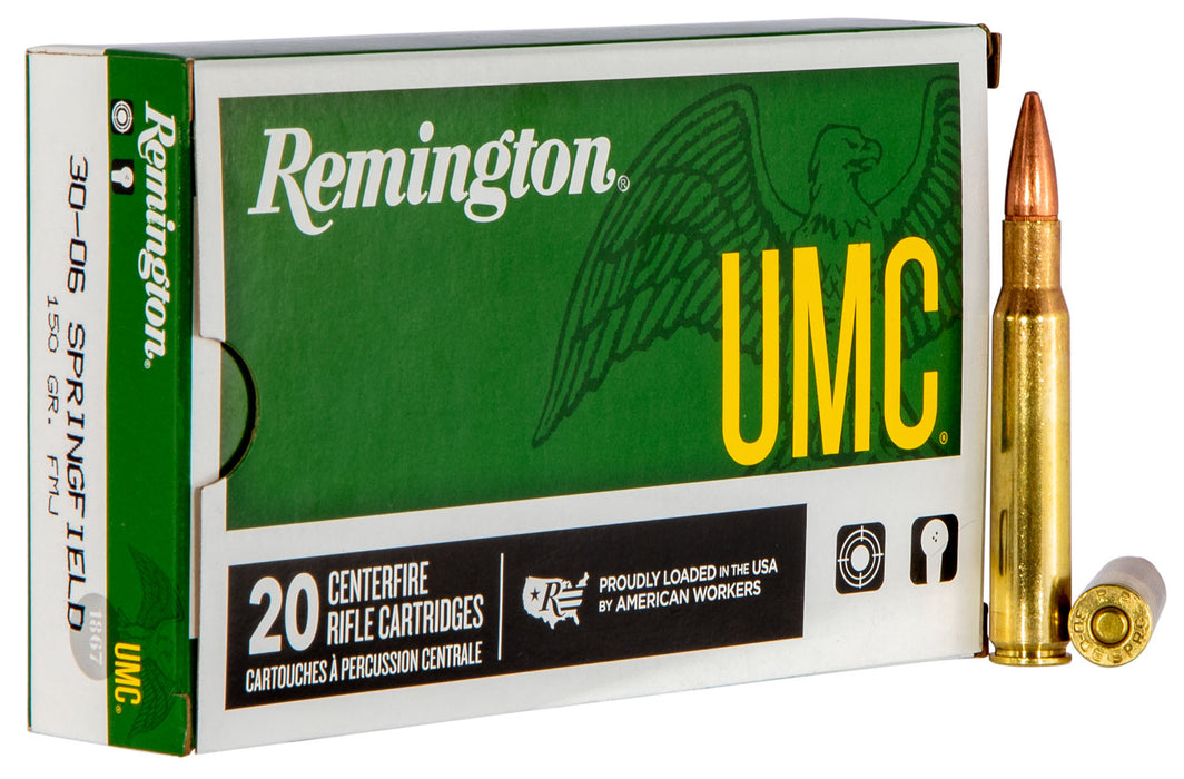 Remington Ammunition 23699 UMC  30-06 Springfield 150 gr 2910 fps Full Metal Jacket (FMJ) 20 Bx/10 Cs