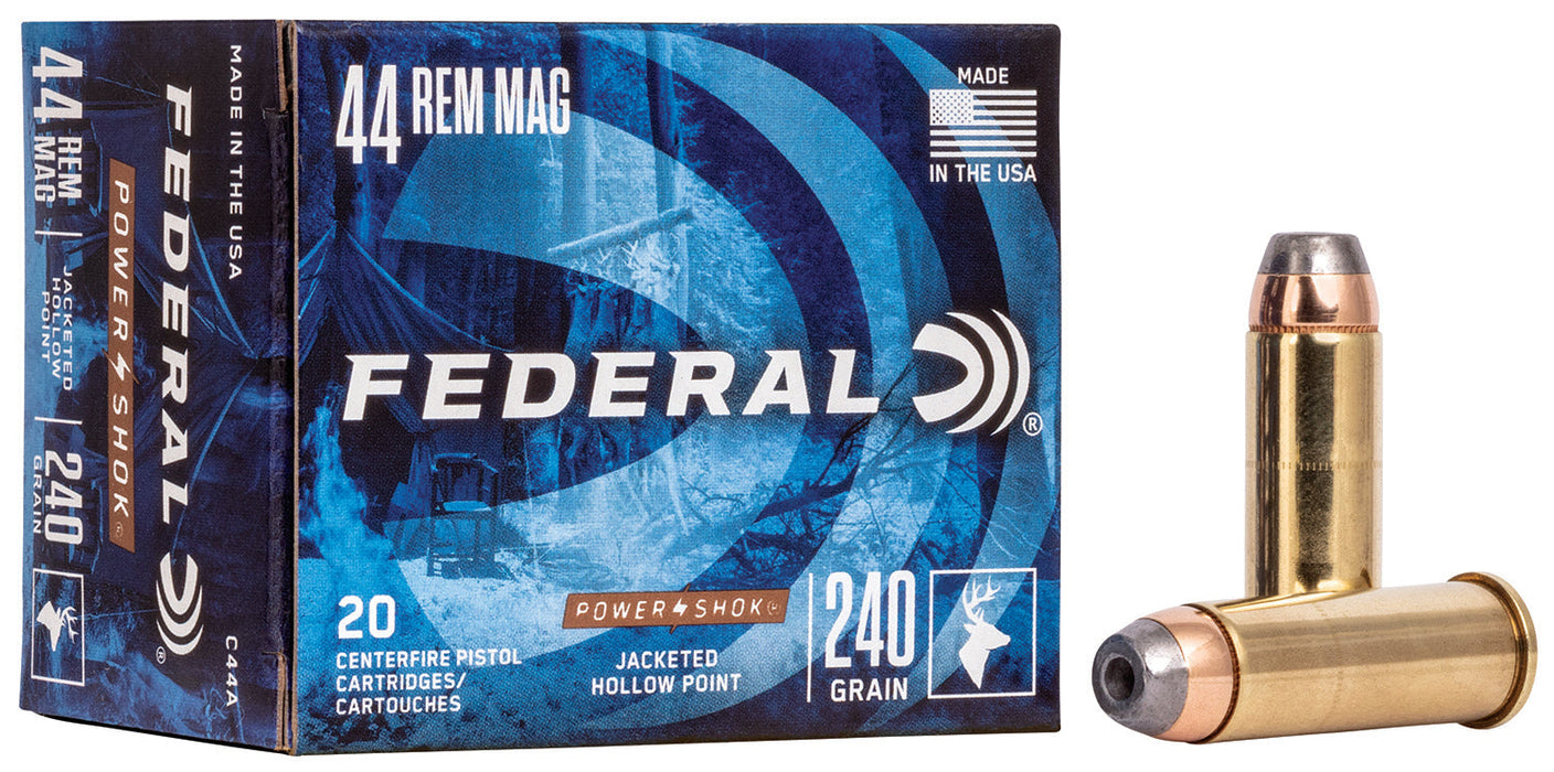 Federal C44A Power-Shok  44 Rem Mag 240 gr Jacketed Hollow Point (JHP) 20 Per Box/25 Cs