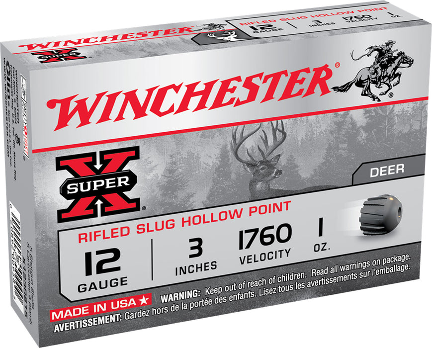 Winchester Ammo X123RS15 Super X  12 Gauge 3" 1 oz 1760 fps Rifled Slug Shot 5 Bx/50 Cs