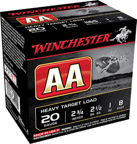 Winchester Ammo AAH208 AA Heavy Target 20 Gauge 2.75" 1 oz 1165 fps 8 Shot 25 Bx/10 Cs