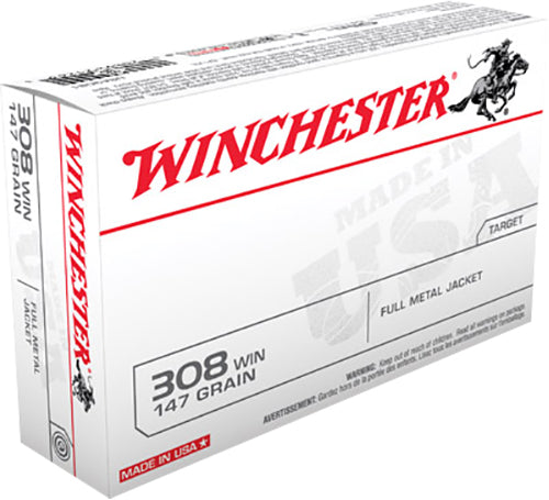 Winchester Ammo USA3081 USA  308 Win 147 gr 2800 fps Full Metal Jacket (FMJ) 20 Bx/10 Cs