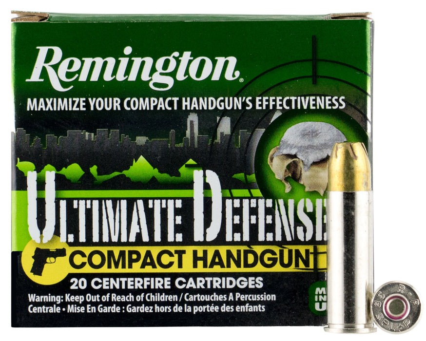 Remington Ammunition 28965 Ultimate Defense Compact 38 Special +P 125 gr 895 fps Brass Jacket Hollow Point (BJHP) 20 Bx/25 Cs