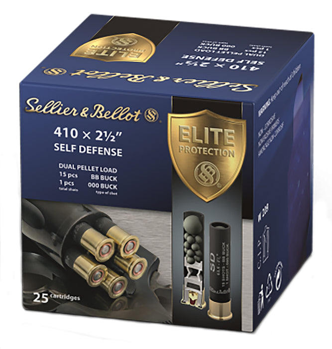 Sellier & Bellot SB410SDA Self Defense  410 Gauge 2.50" 15 Pellets 987 fps 000 Buck Shot 25 Bx/20 Cs