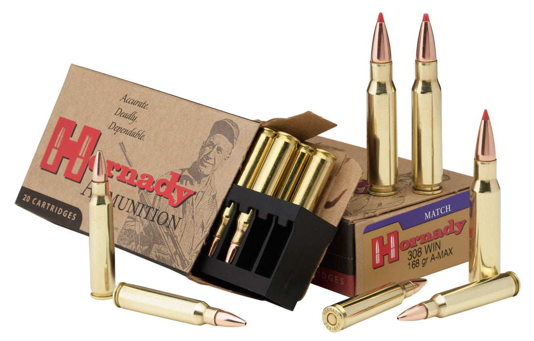 Hornady 8097 Match  308 Win 168 gr Hollow Point Boat-Tail Match (HPBTM) 20 Bx/ 10 Cs