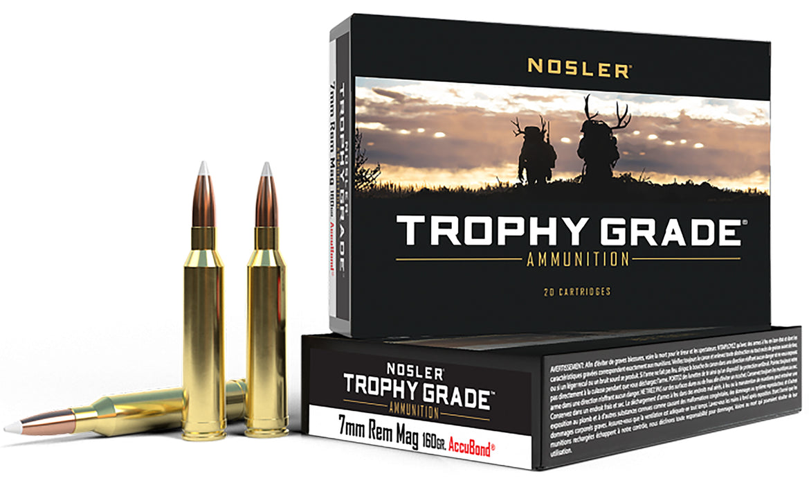 Nosler 47284 Trophy Grade  7mm Rem Mag 160 gr 3000 fps Nosler AccuBond 20 Bx/10 Cs