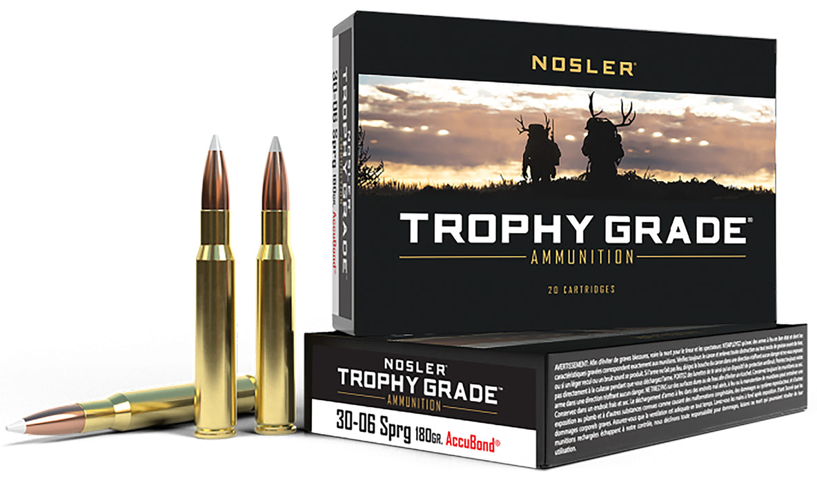 Nosler 46134 Trophy Grade  30-06 Springfield 180 gr 2750 fps Nosler AccuBond 20 Bx/10 Cs