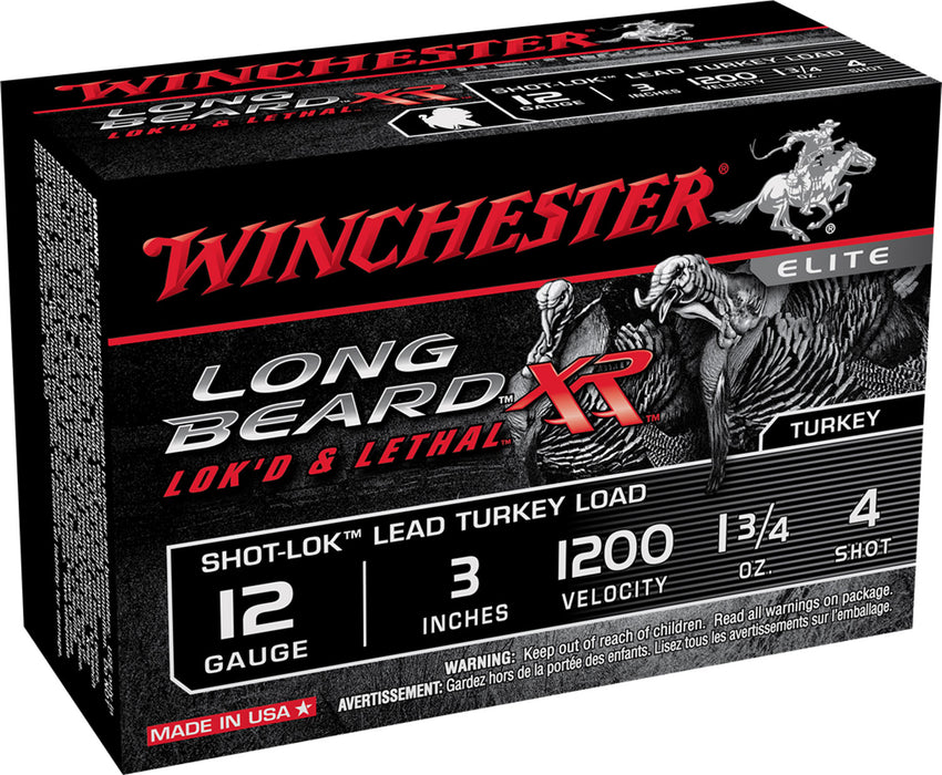 Winchester Ammo STLB1234 Long Beard XR Shot-Lok 12 Gauge 3" 1 3/4 oz 1200 fps 4 Shot 10 Bx/10 Cs