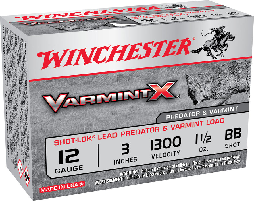 Winchester Ammo X123VBB Varmint X Shot-Lok 12 Gauge 3" 1 1/2 oz BB Shot 10 Per Box/10 Cs