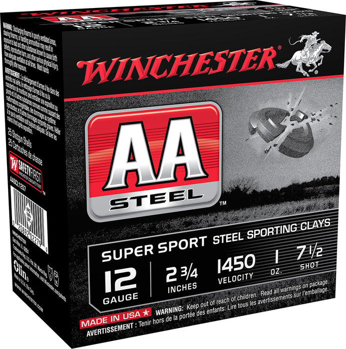 Winchester Ammo AASCL12S7 AA Super Sport Sporting Clay 12 Gauge 2.75" 1 oz 1450 fps 7.5 Shot 25 Bx/10 Cs