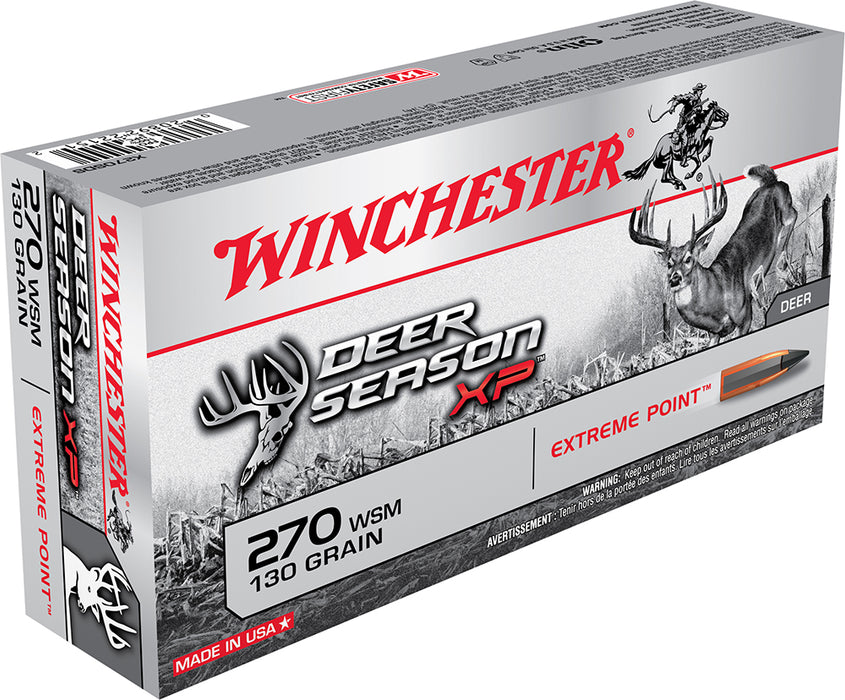 Winchester Ammo X270SDS Deer Season XP  270 WSM 130 gr 3275 fps Extreme Point 20 Bx/10 Cs